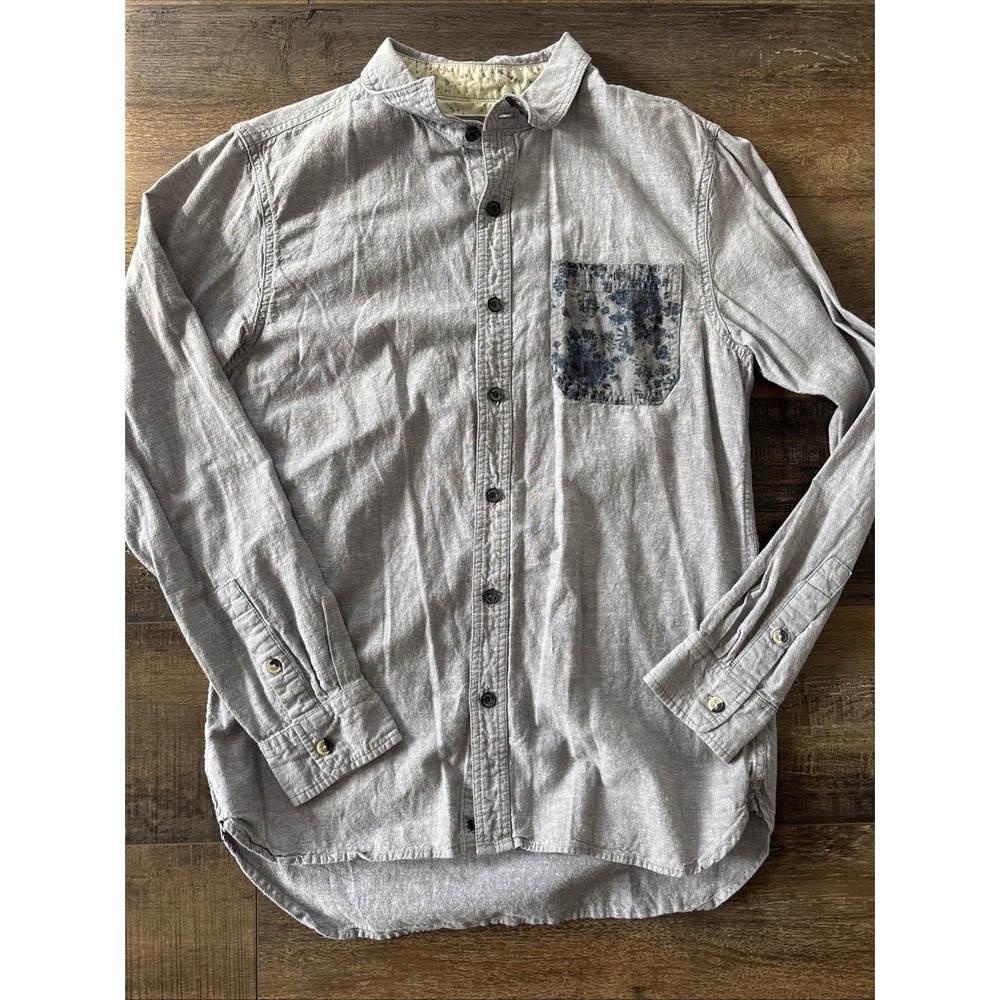 Modern Amusement Men's Medium Button Up‎ Abstract Pattern Pocket